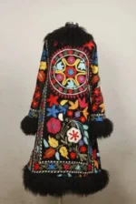 Suzani Embroidery Wholesale Women Winter Clothes New Fur-integrated Long Faux Fur Coat Mink Women's Suzani Embroidery Customize - Image 3