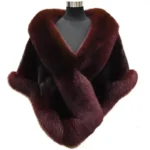 Lady Luxury Quality Fluffy Cape Coat Women's 2024 Faux Fur Shawl Coats - Image 5