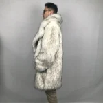 Custom Plus Size Men's Coats&outwears Modest Winter Jackets With Big Collar Fluffy Long Big Collar Faux Fur Coat for Men - Image 6