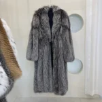 Elegant Women Fox Fur Coat Thick Fox Fur Women Coats with Fox Fur Collar and Sleeves - Image 4