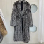 Elegant Women Fox Fur Coat Thick Fox Fur Women Coats with Fox Fur Collar and Sleeves