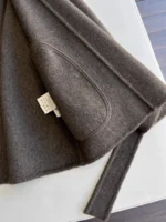 Cashmere  Wool Lapel Tie Waist Double-Sided Wool Coat  Jacket Autumn Winter - Image 5