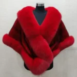 Lady Luxury Quality Fluffy Cape Coat Women's 2024 Faux Fur Shawl Coats - Image 4