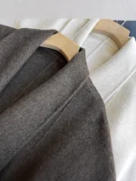 Cashmere  Wool Lapel Tie Waist Double-Sided Wool Coat  Jacket Autumn Winter - Image 4