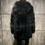 Winter Hooded Natural Fur Coats Fluffy Warm Fox Fur Coat Men's Hoodie Fox Fur Coat - Image 4
