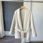 Cashmere  Wool Lapel Tie Waist Double-Sided Wool Coat  Jacket Autumn Winter